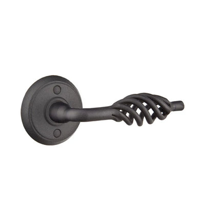 Emtek Lafayette Lever with Wrought Steel #2 Rosette in Flat Black Steel