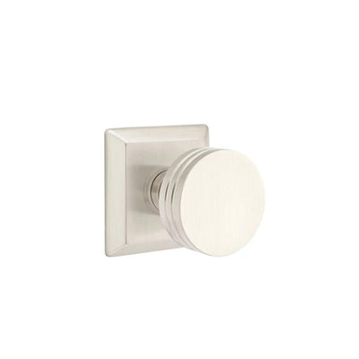 Emtek Bern Knob with Quincy Rosette in Satin Nickel