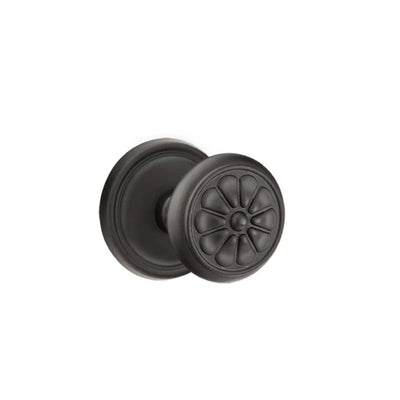 Emtek Petal Knob with #12 Rosette in Flat Black Bronze