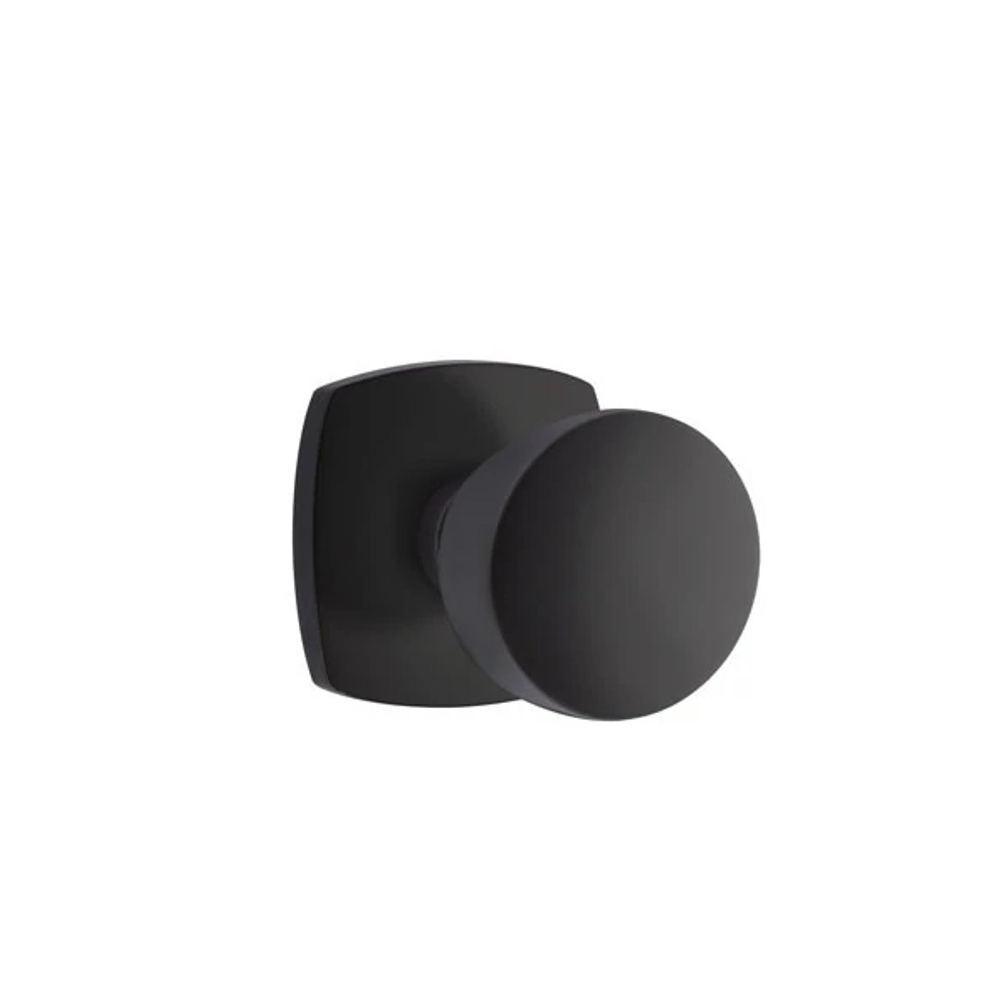 Emtek Laurent Knob with Urban Modern Rosette in Flat Black