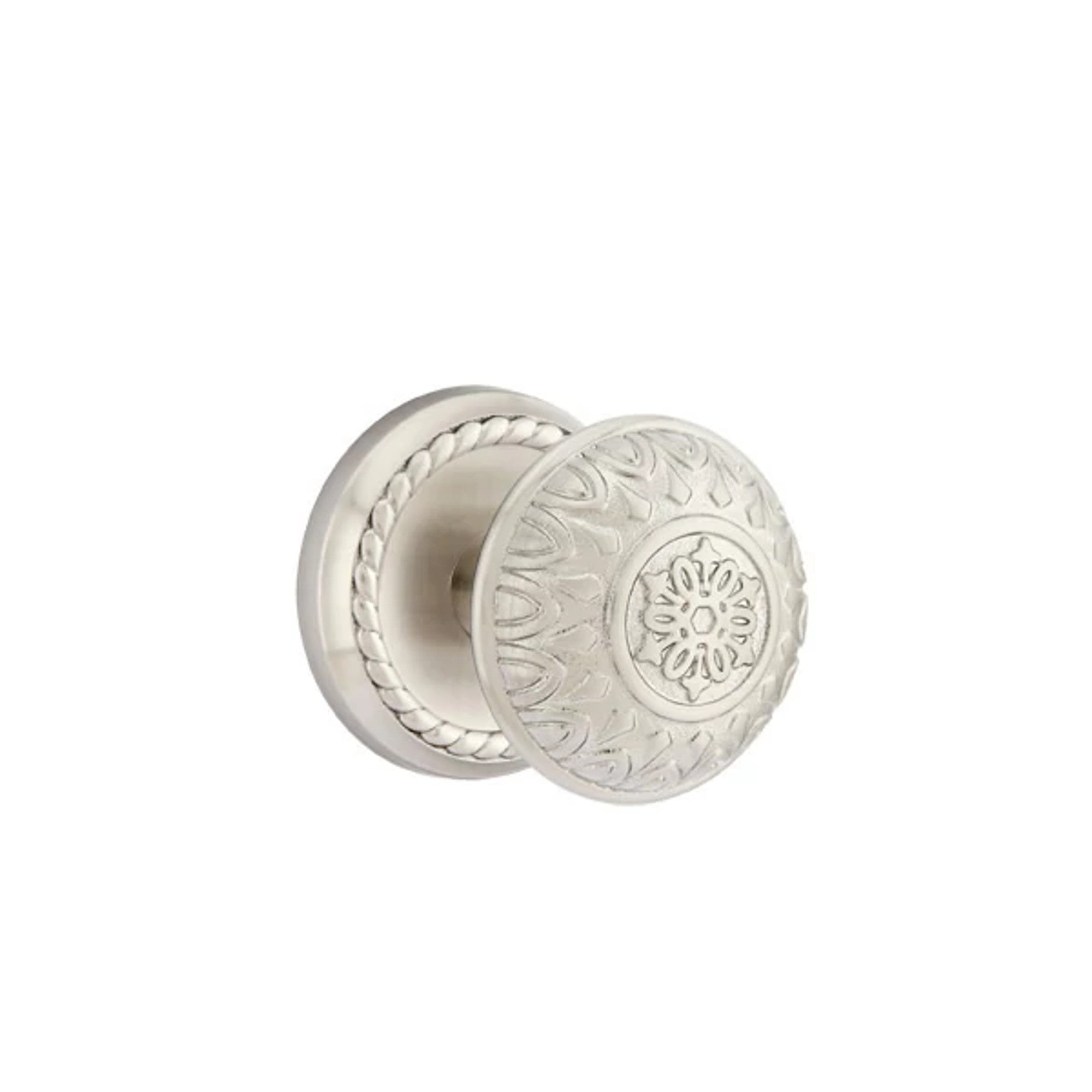 Emtek Lancaster Knob with Rope Rosette in Satin Nickel