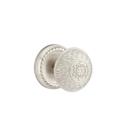 Emtek Lancaster Knob with Rope Rosette in Satin Nickel