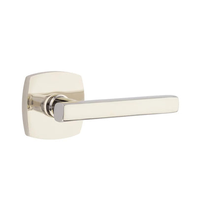Emtek Freestone Lever with Urban Modern Rosette in Polished Nickel