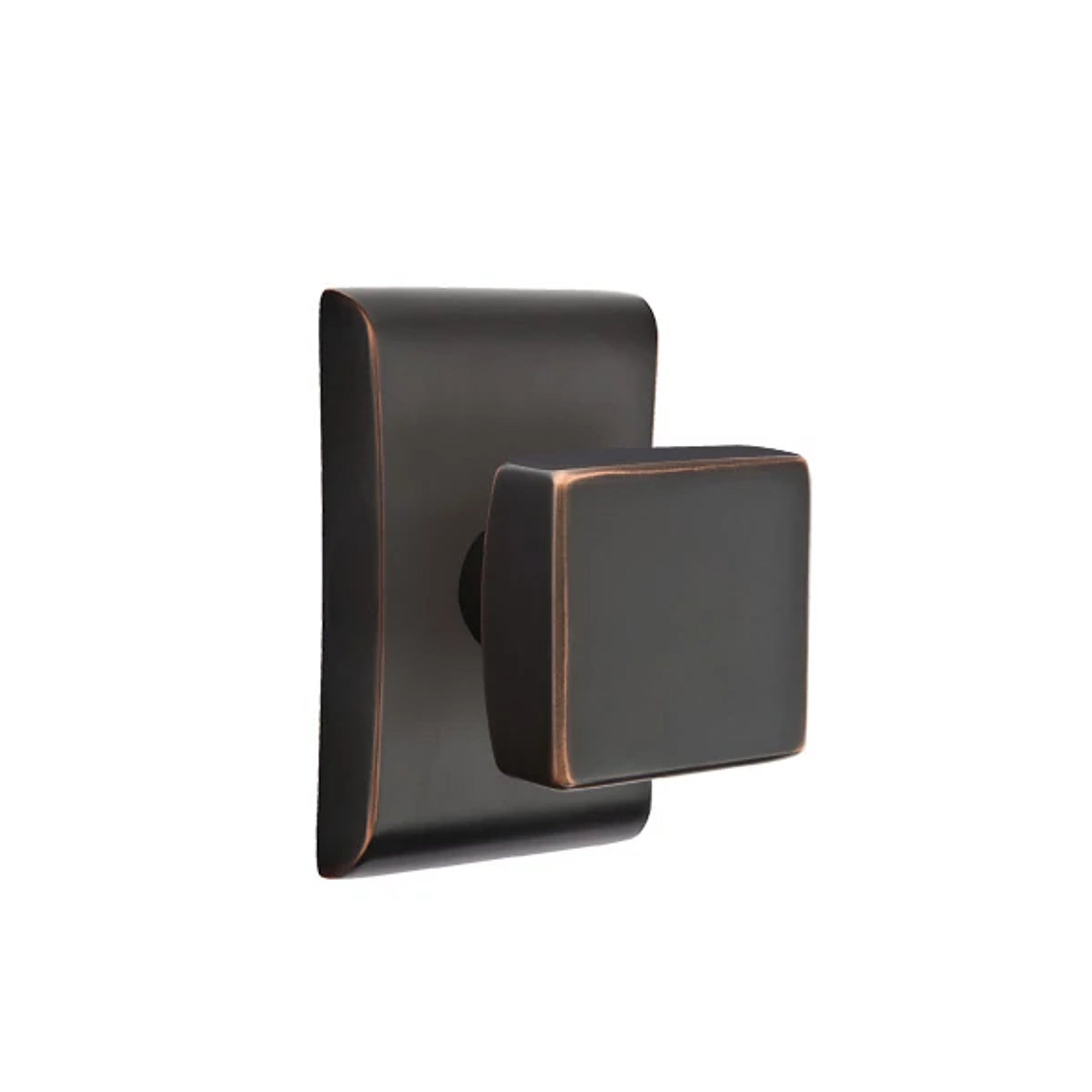 Emtek Square Knob with Neos Rosette in Oil Rubbed Bronze