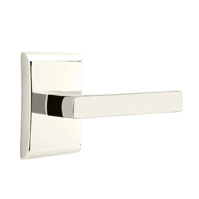 Emtek Dumont Lever with Neos Rosette in Polished Nickel