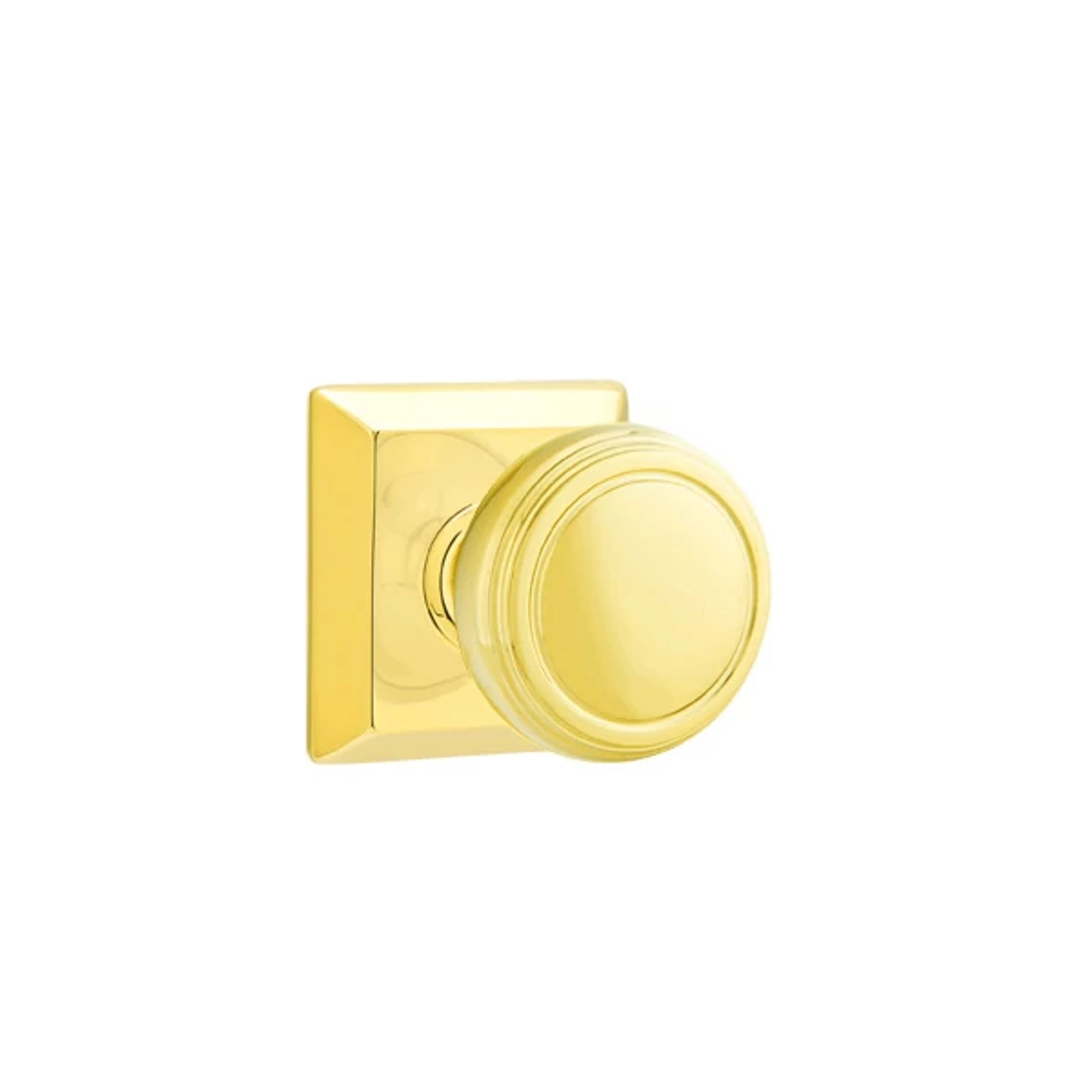 Emtek Norwich Knob with Quincy Rosette in Polished Brass