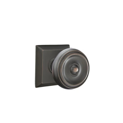 Emtek Waverly Knob with Quincy Rosette in Oil Rubbed Bronze