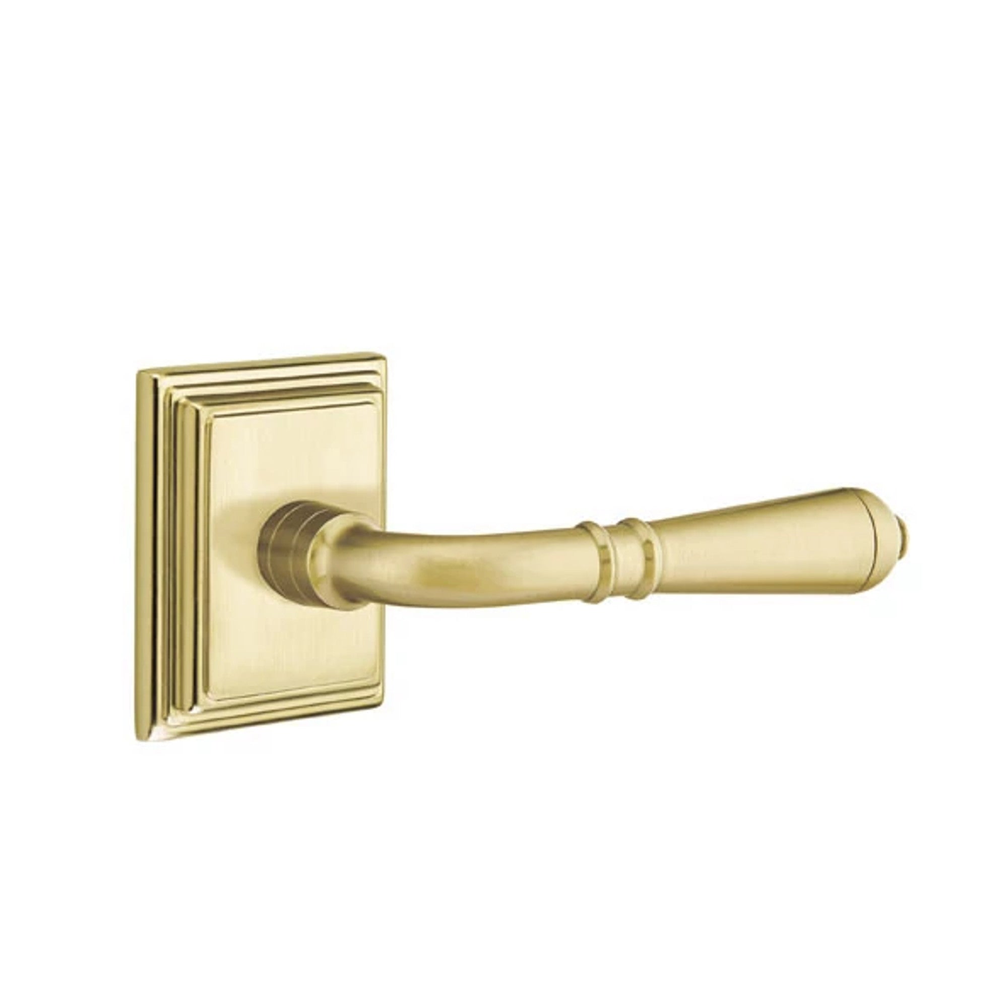 Emtek Turino Lever with Wilshire Rosette in Satin Brass