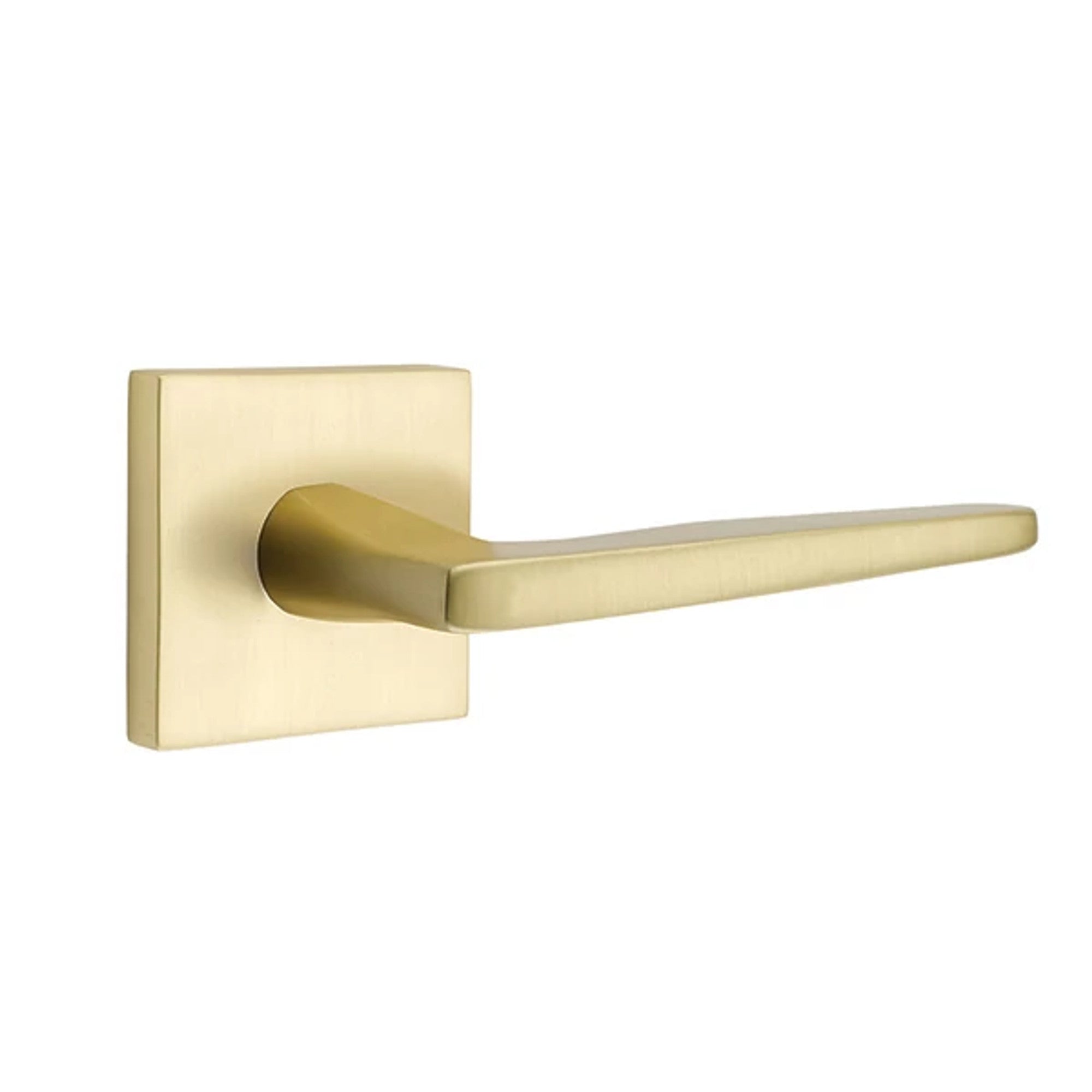 Emtek Hermes Lever with Square Rosette in Satin Brass