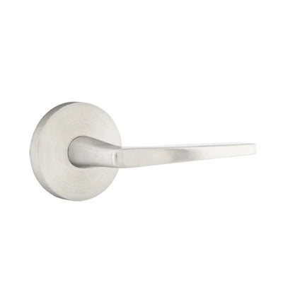 Emtek Stainless Steel Hermes Lever with Disk Rosette in Brushed Stainless Steel