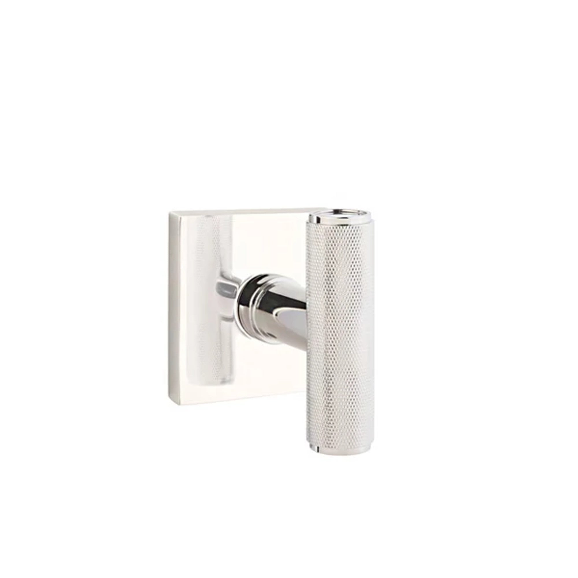 Emtek Ace Knurled Knob with Square Rosette in Polished Nickel