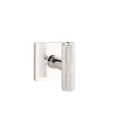 Emtek Ace Knurled Knob with Square Rosette in Polished Nickel
