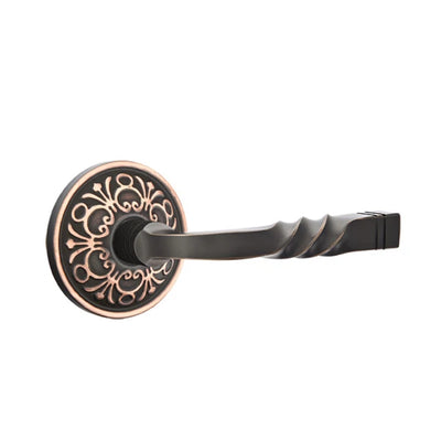Emtek Santa Fe Lever with Lancaster Rosette in Oil Rubbed Bronze