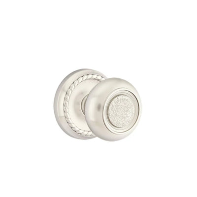 Emtek Belmont Knob with Rope Rosette in Satin Nickel