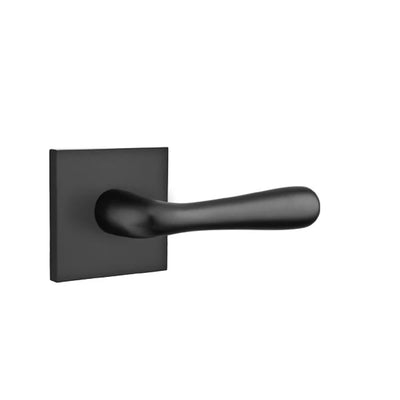 Emtek Basel Lever with Square Rosette in Flat Black