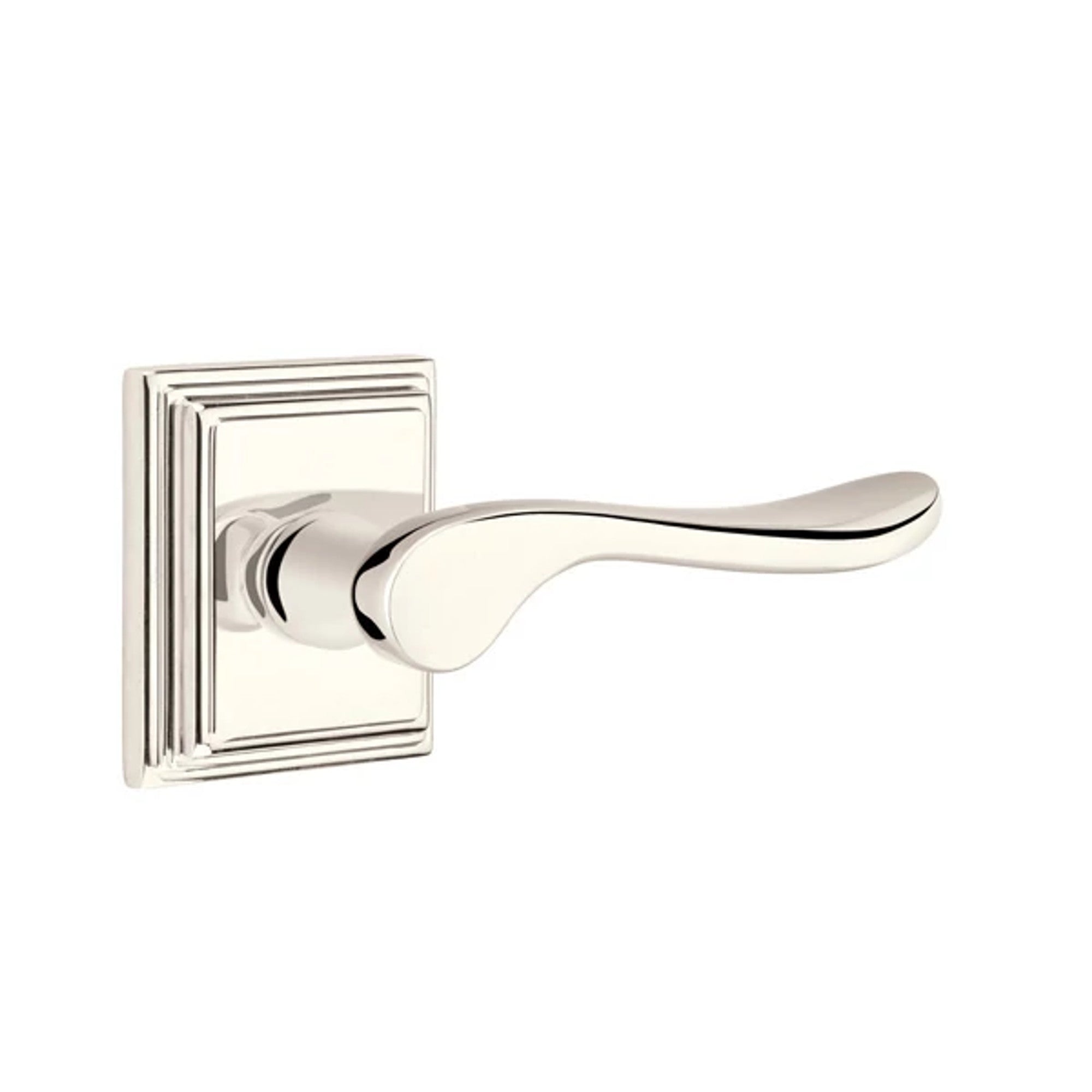 Emtek Luzern Lever with Wilshire Rosette in Polished Nickel