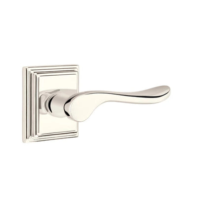 Emtek Luzern Lever with Wilshire Rosette in Polished Nickel