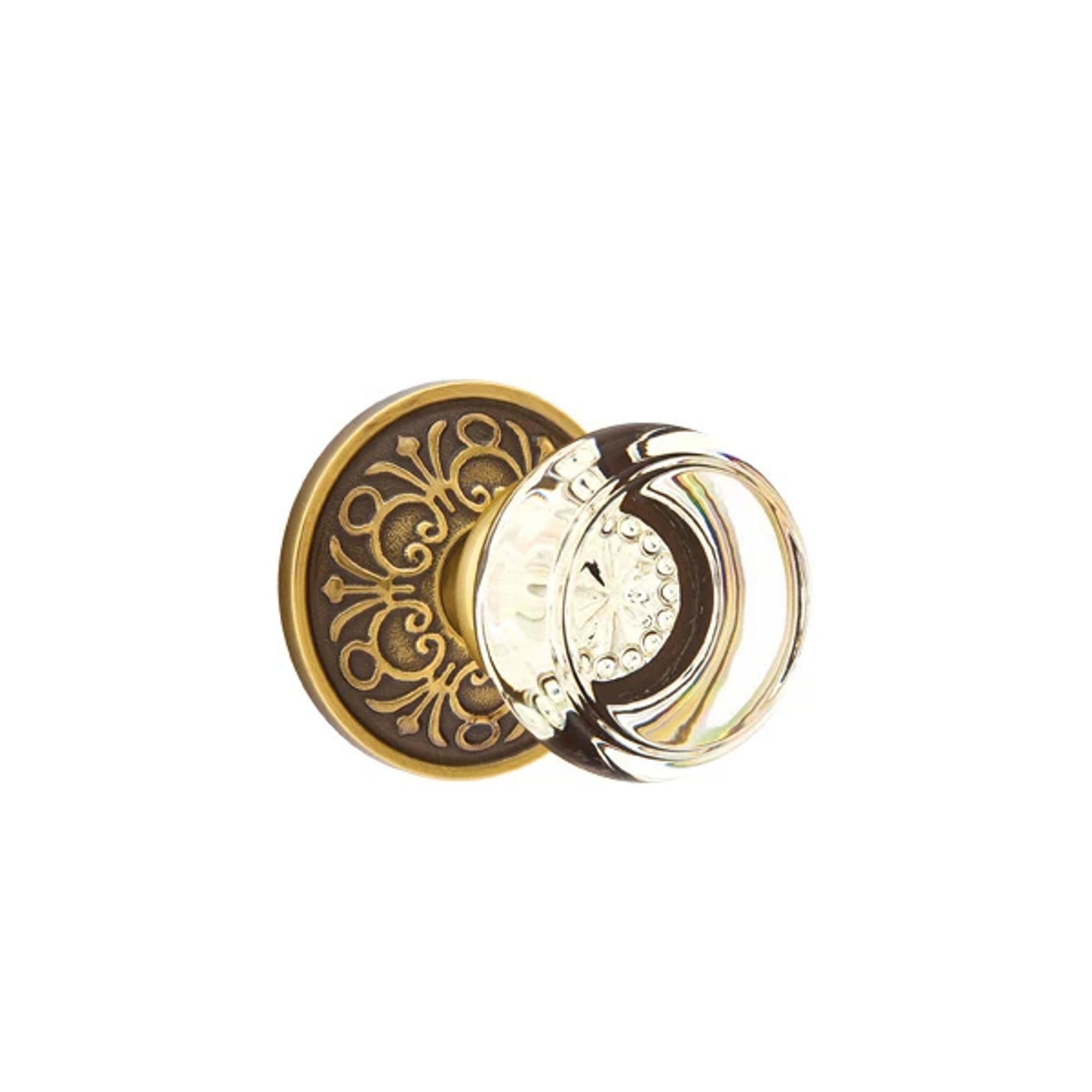 Emtek Georgetown Knob with Lancaster Rosette in French Antique