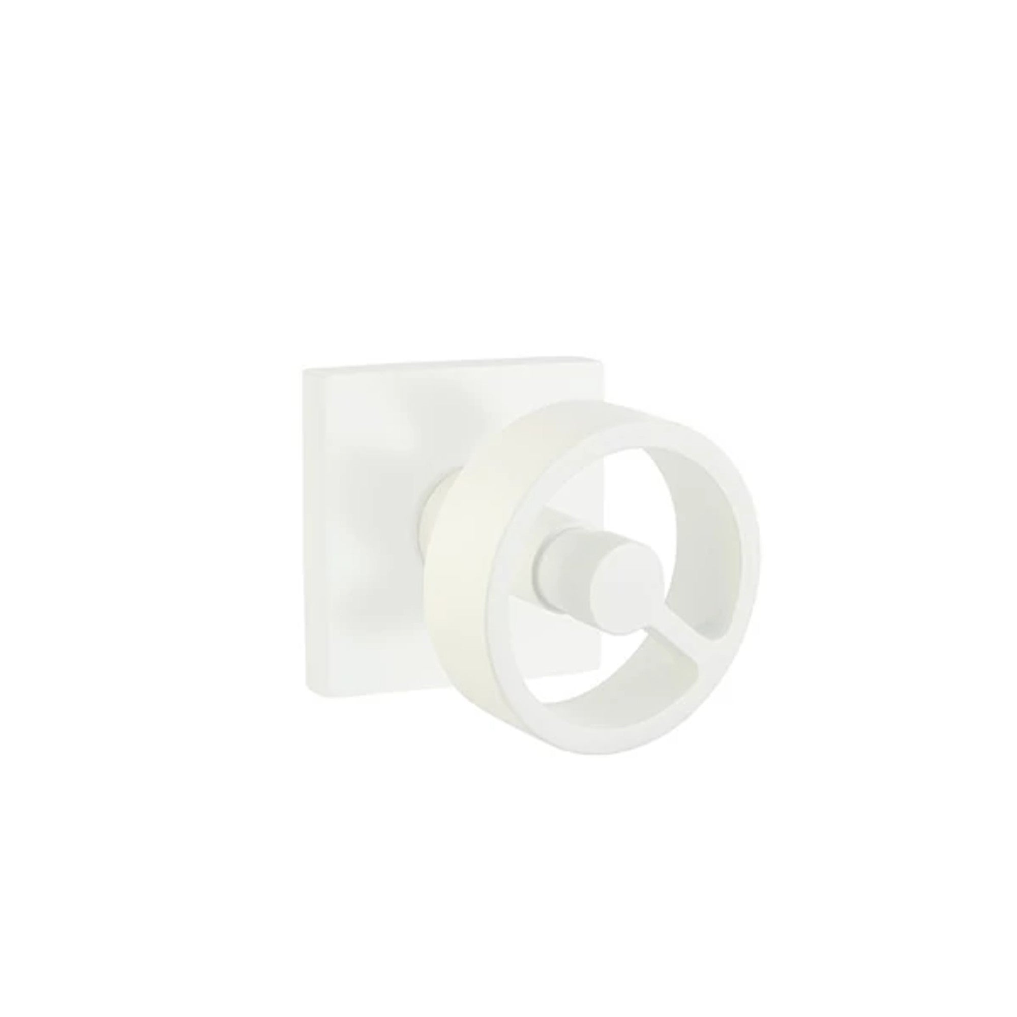 Emtek Spoke Knob with Square Rosette in Matte White