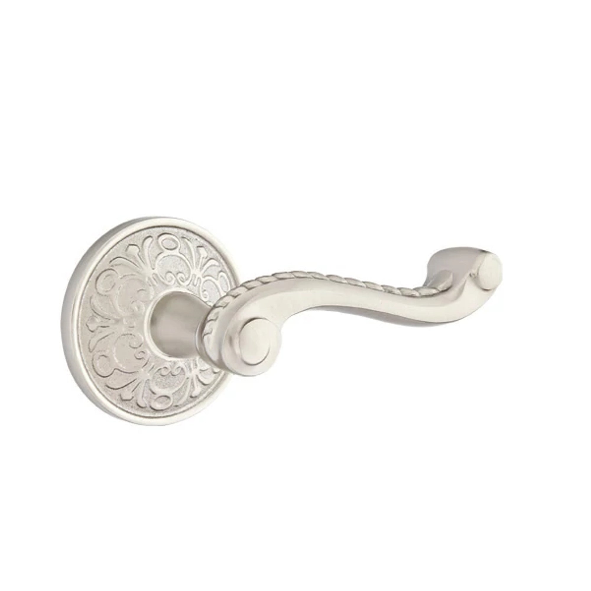 Emtek Rope Lever with Lancaster Rosette in Satin Nickel