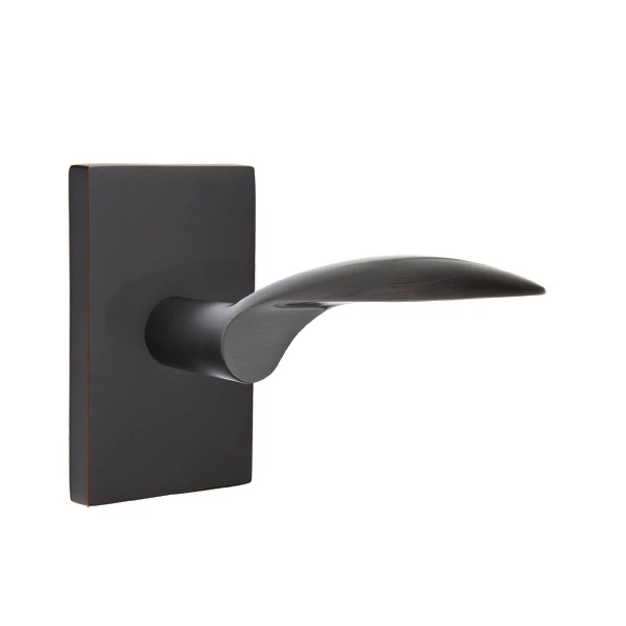 Emtek Mercury Lever with Modern Rectangular Rosette in Oil Rubbed Bronze