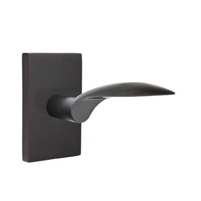 Emtek Mercury Lever with Modern Rectangular Rosette in Oil Rubbed Bronze