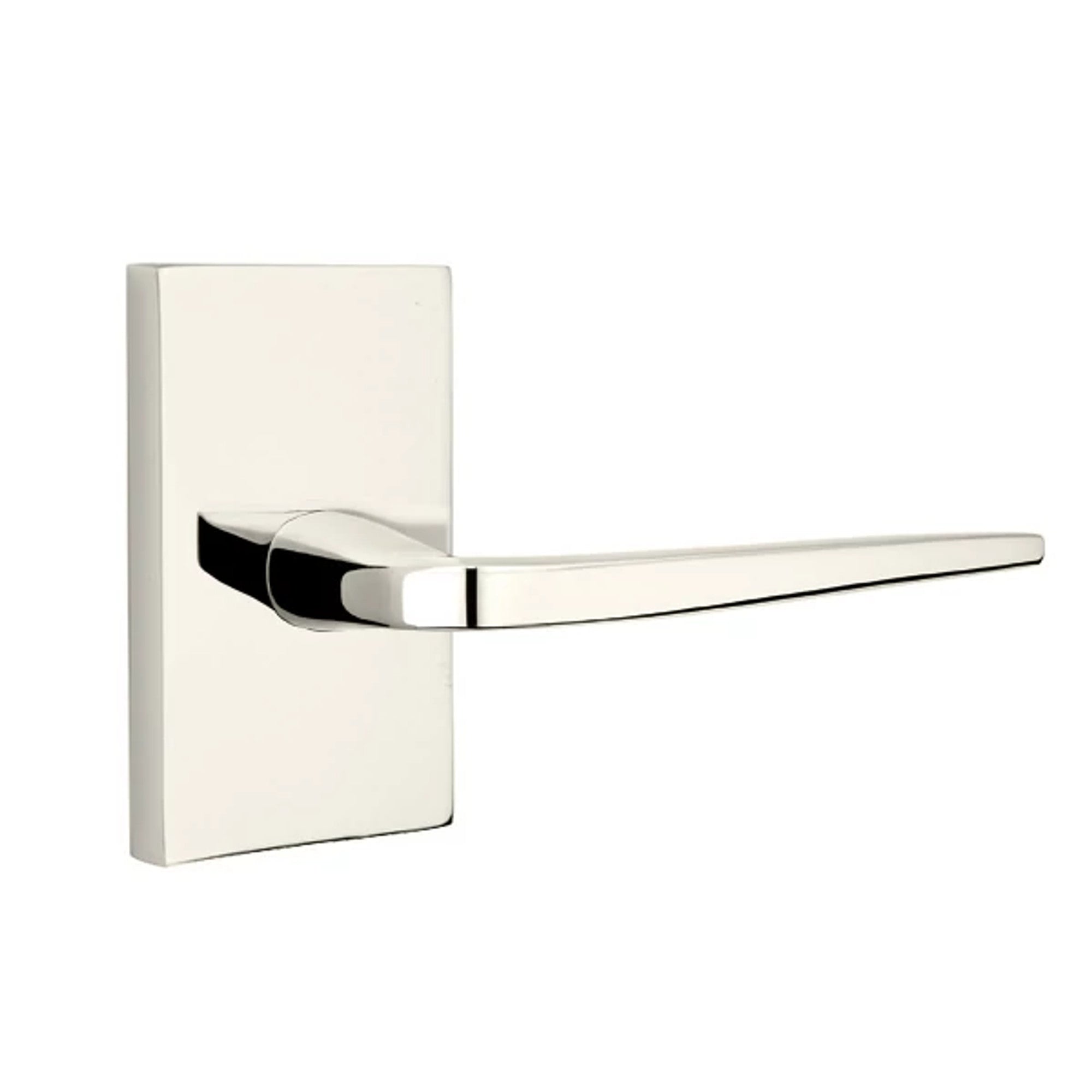 Emtek Athena Lever with Modern Rectangular Rosette in Polished Nickel