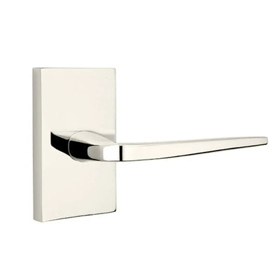 Emtek Athena Lever with Modern Rectangular Rosette in Polished Nickel