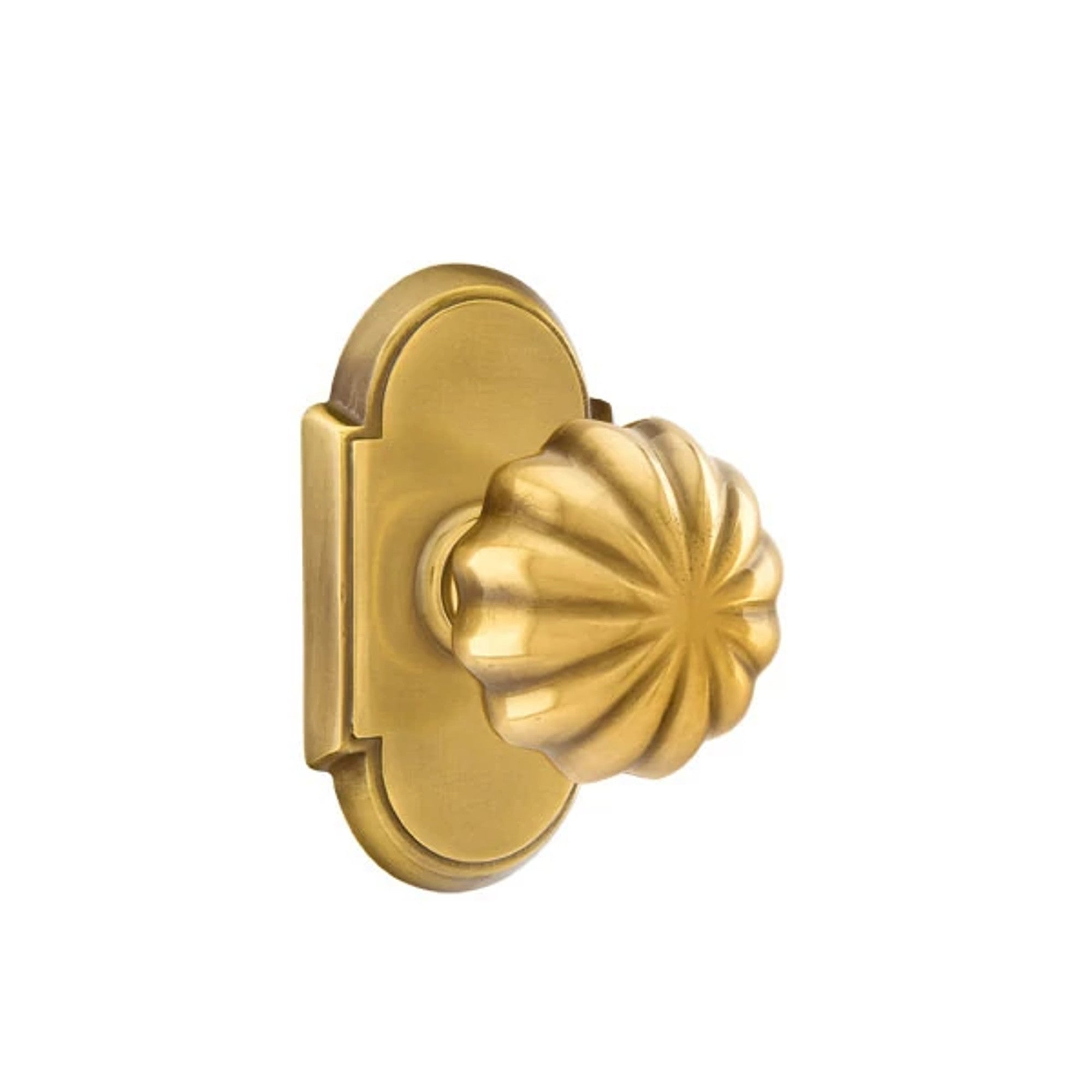 Emtek Melon Knob with #8 Rosette in French Antique