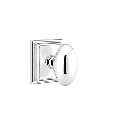 Emtek Egg Knob with Wilshire Rosette in Polished Chrome