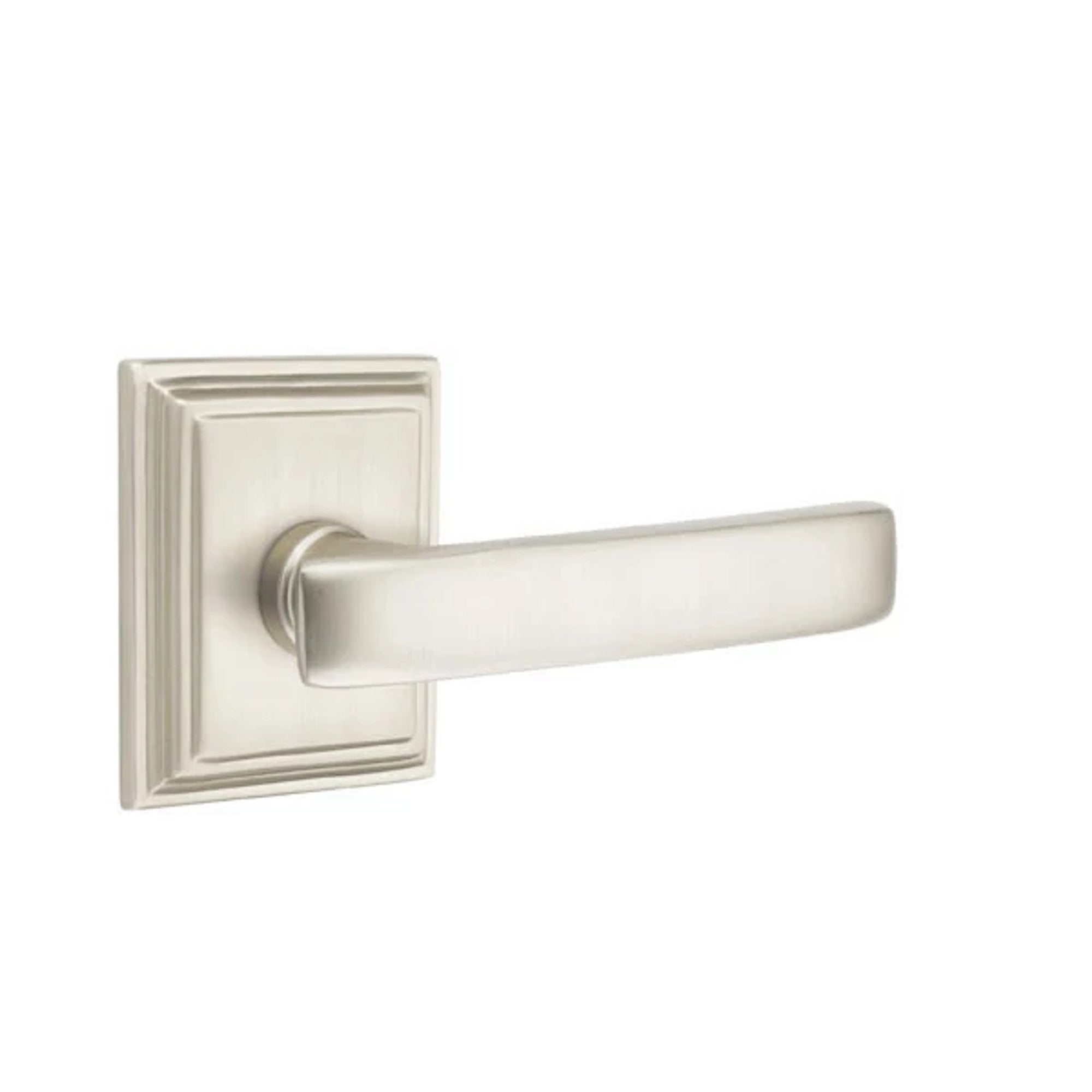 Emtek Geneva Lever with Wilshire Rosette in Satin Nickel