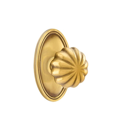 Emtek Melon Knob with Oval Rosette in French Antique