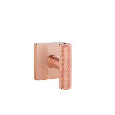 Emtek Ace Knurled Knob with Square Rosette in Satin Rose Gold