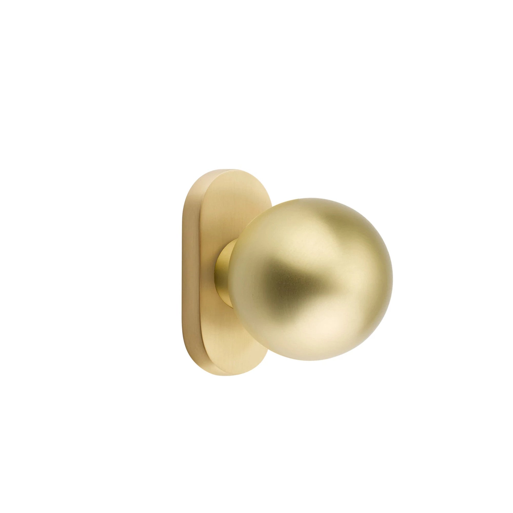 Emtek Orb Knob with Oval Stretto 1-1/2" x 3" in Satin Brass