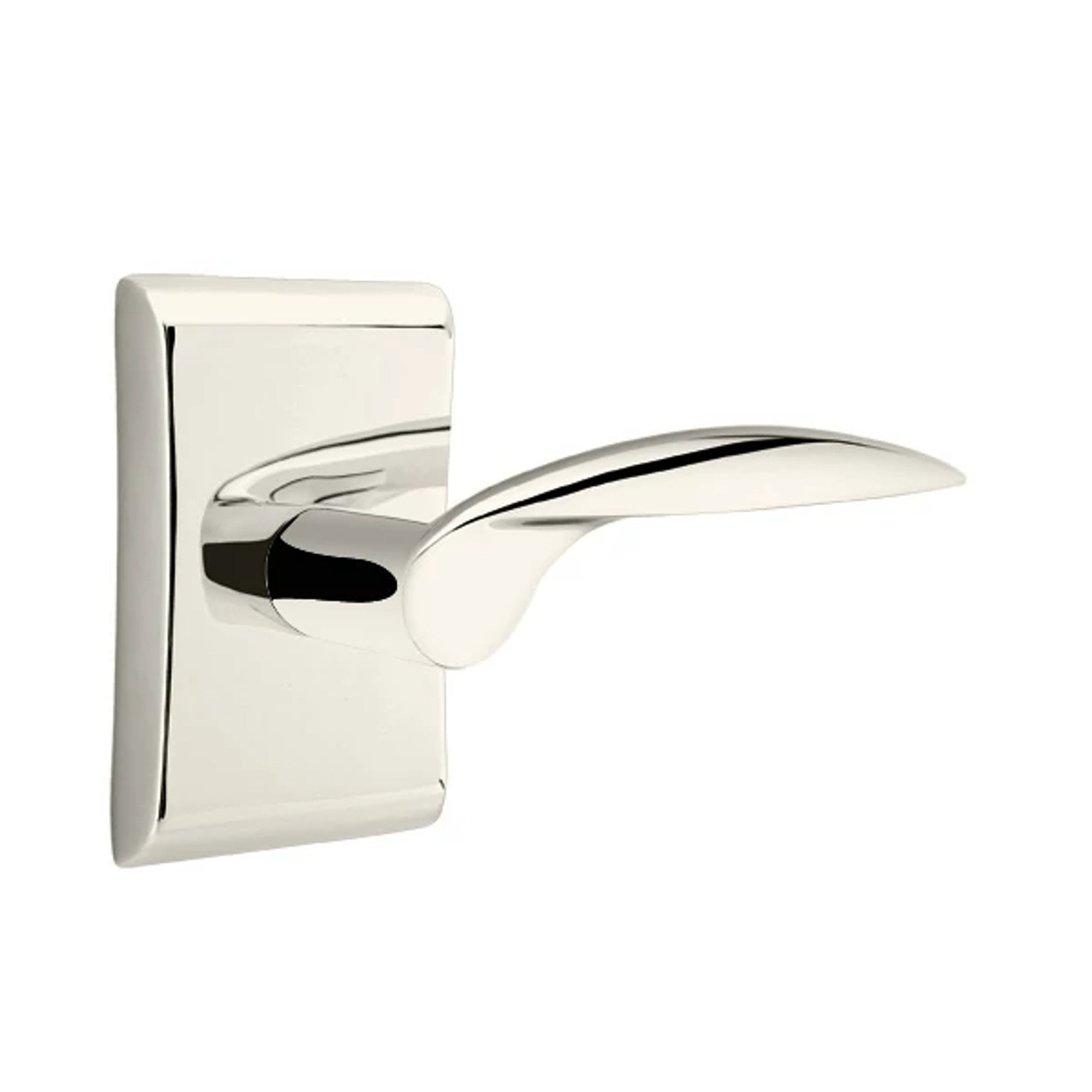 Emtek Mercury Lever with Neos Rosette in Polished Nickel