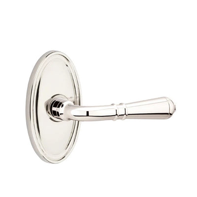 Emtek Turino Lever with Oval Rosette in Polished Nickel