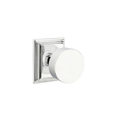Emtek Round Knob with Wilshire Rosette in Polished Chrome