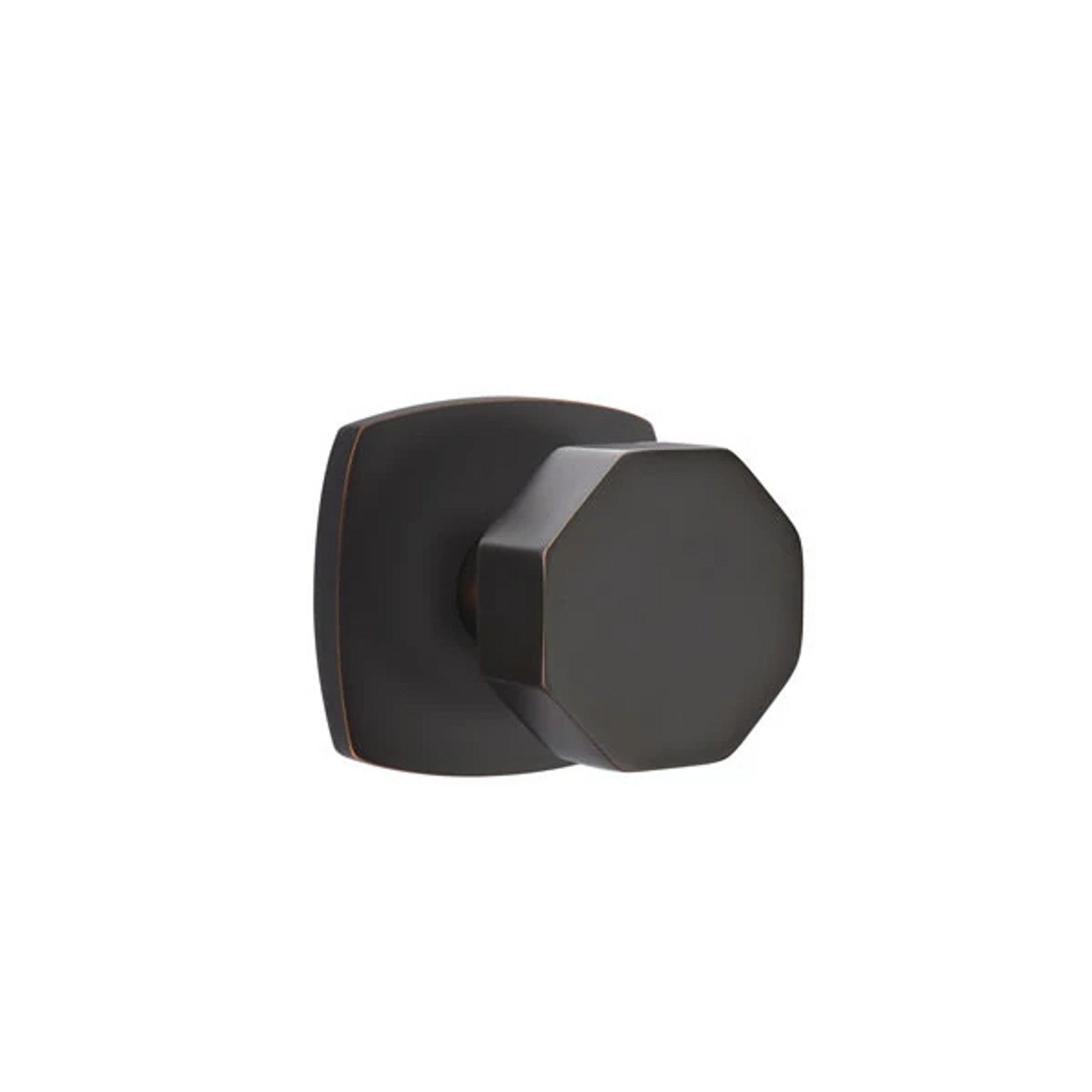 Emtek Octagon Knob with Urban Modern Rosette in Oil Rubbed Bronze