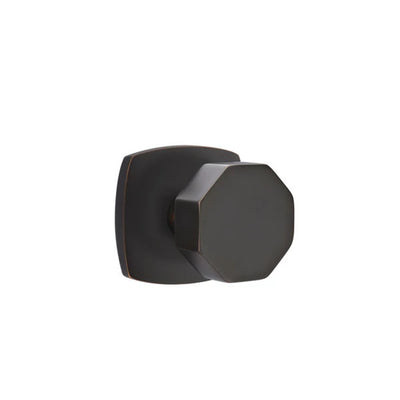 Emtek Octagon Knob with Urban Modern Rosette in Oil Rubbed Bronze