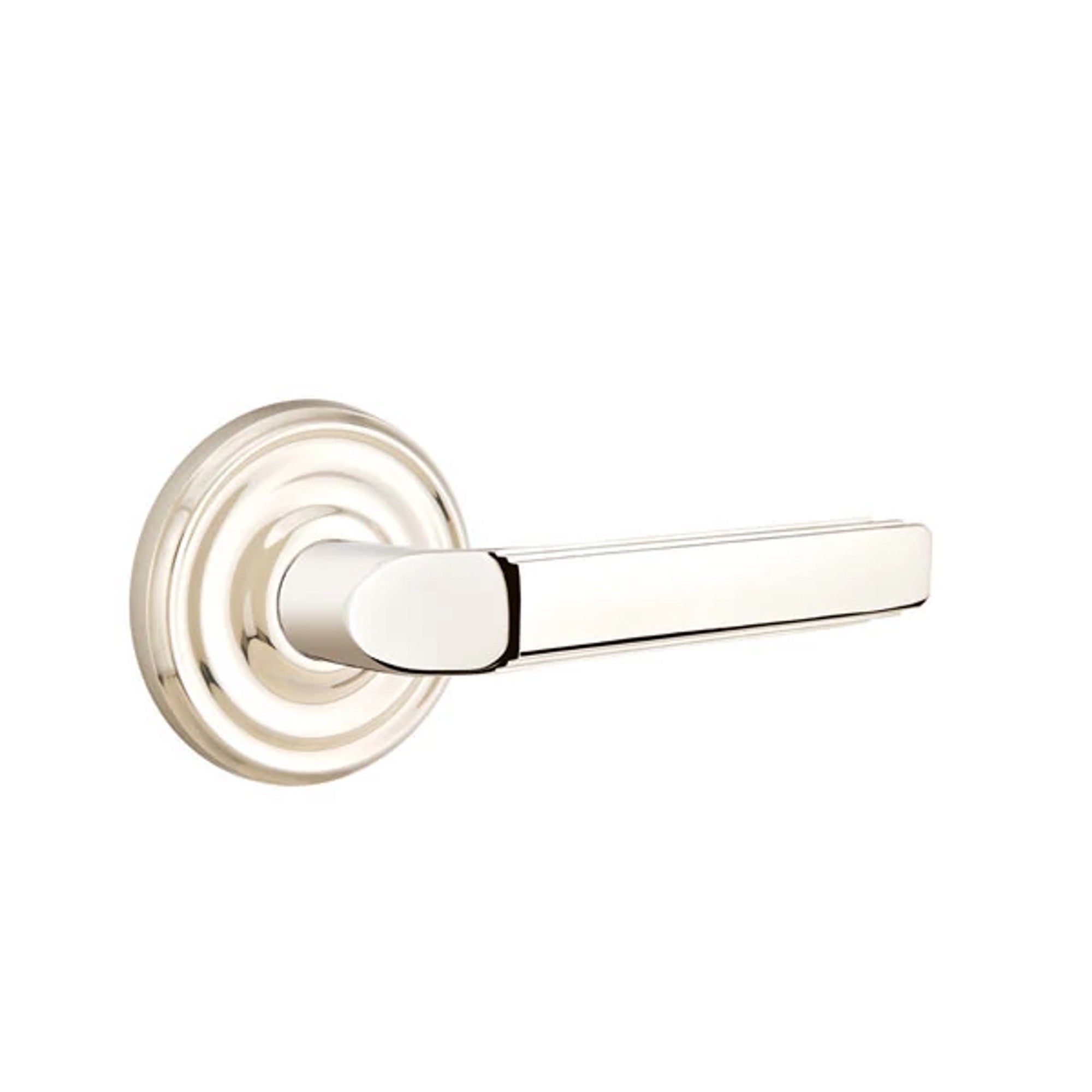 Emtek Milano Lever with Regular Rosette in Polished Nickel