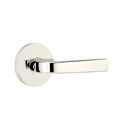 Emtek Sion Lever with Disk Rosette in Polished Nickel