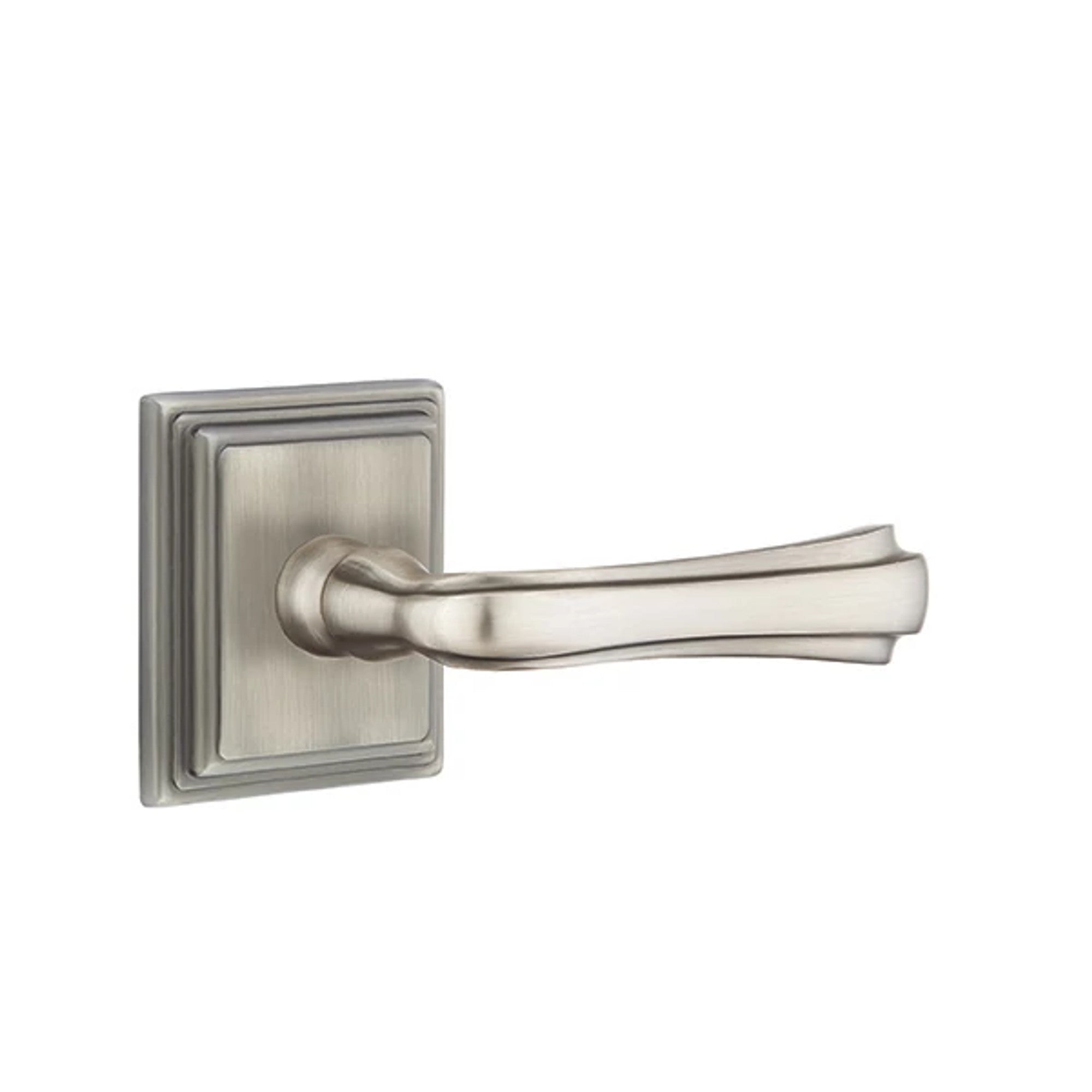 Emtek Wembley Lever with Wilshire Rosette in Pewter