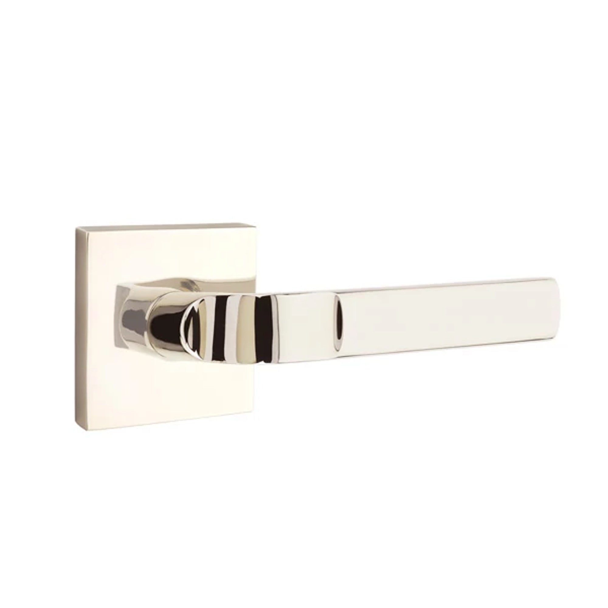 Emtek Aston Lever with Square Rosette in Polished Nickel