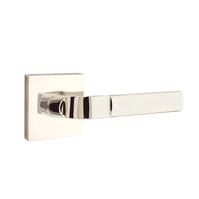 Emtek Aston Lever with Square Rosette in Polished Nickel