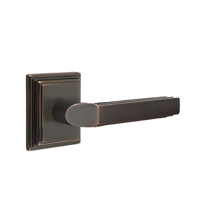 Emtek Milano Lever with Wilshire Rosette in Oil Rubbed Bronze