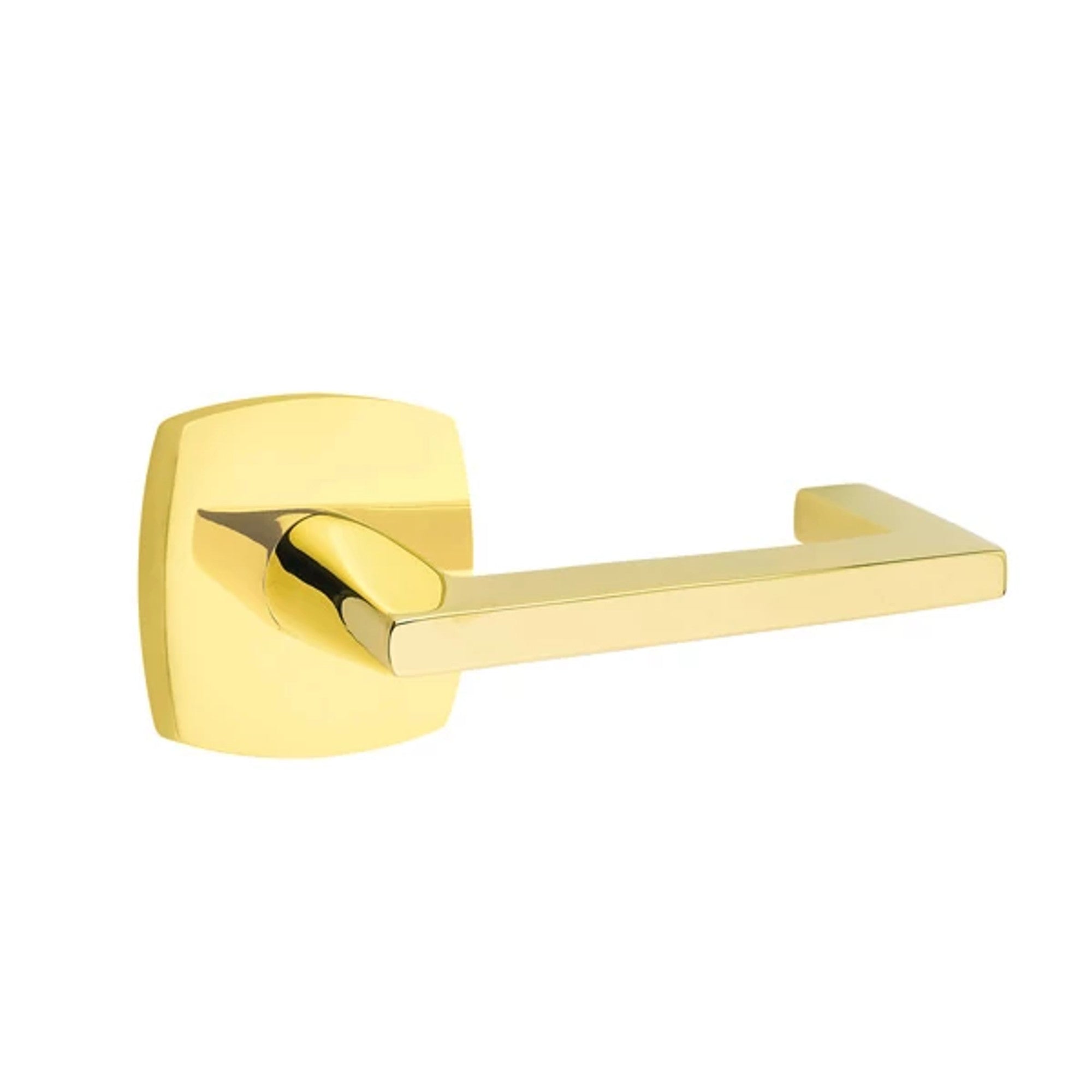 Emtek Argos Lever with Urban Modern Rosette in Unlacquered Brass