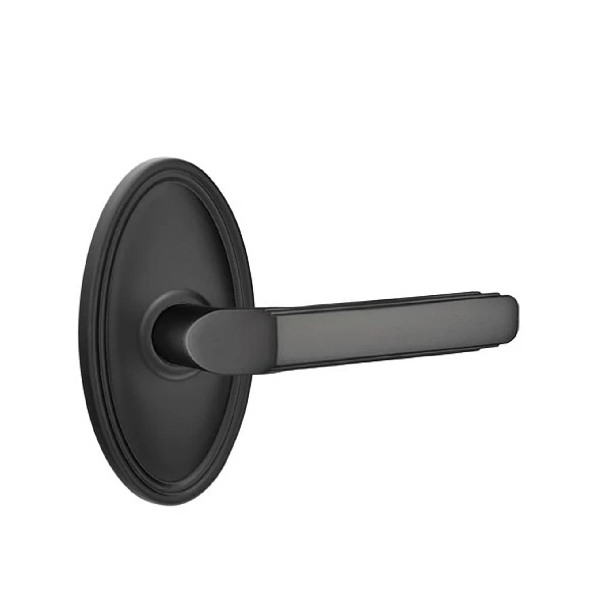 Emtek Milano Lever with Oval Rosette in Flat Black