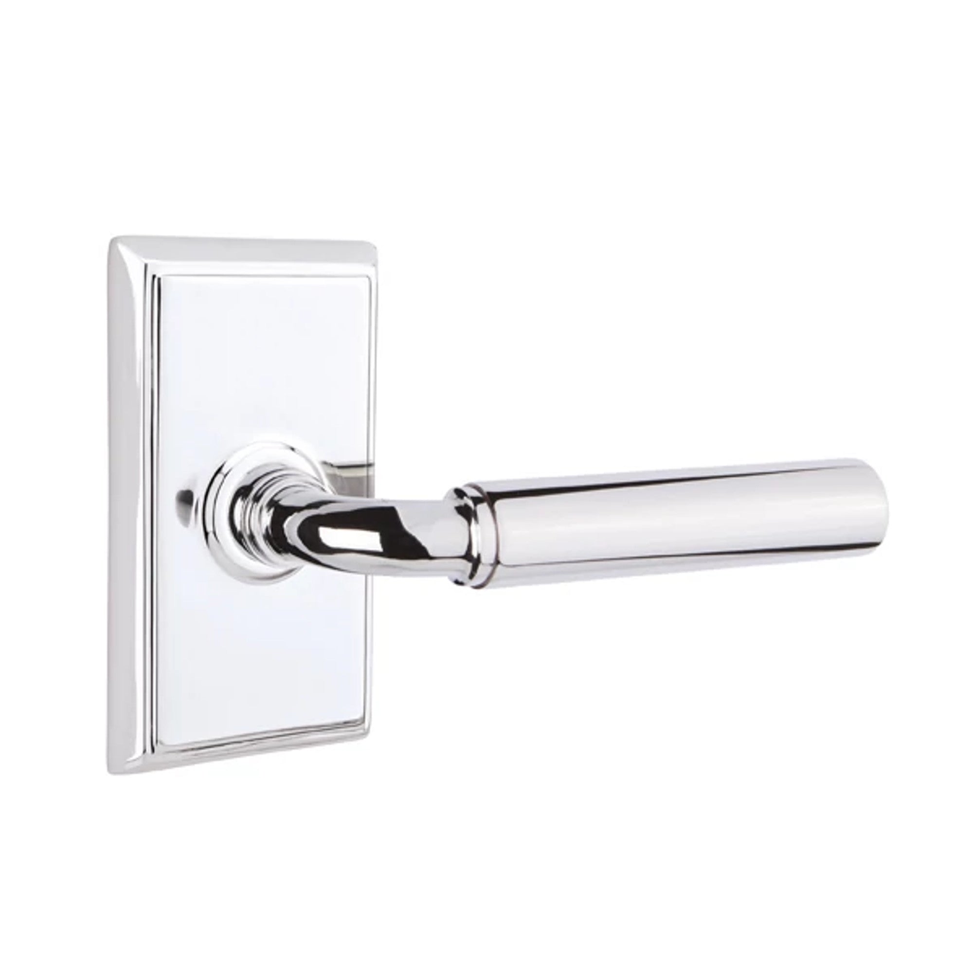 Emtek Manning Lever with Rectangular Rosette in Polished Chrome