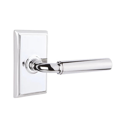 Emtek Manning Lever with Rectangular Rosette in Polished Chrome