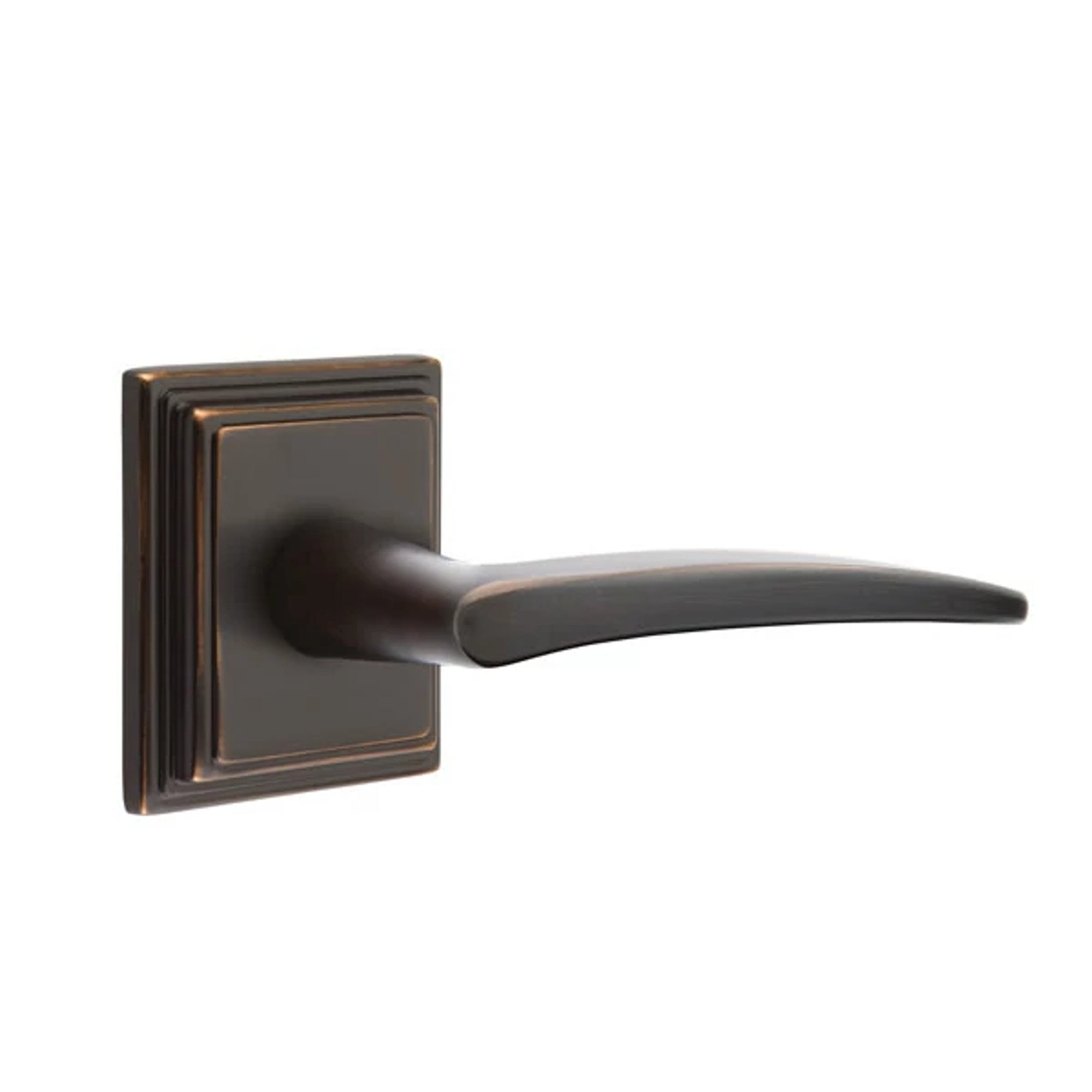 Emtek Poseidon Lever with Wilshire Rosette in Oil Rubbed Bronze
